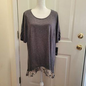 NWT AGB Woman Gray Blouse Size 1X